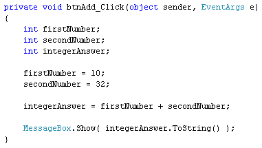 addition در سی شارپ